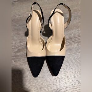 Elegant Black and Cream Women's Heels